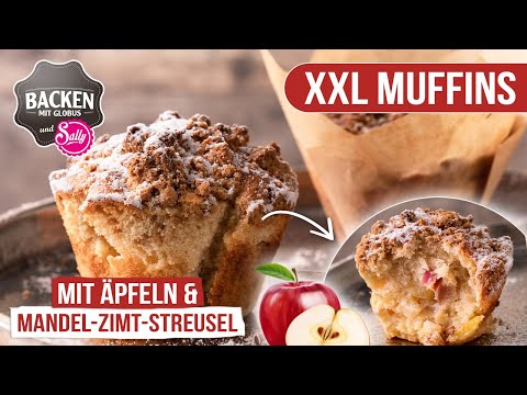 XXL-Muffins mit Äpfeln und Mandel-Zimt-Streuseln | Backen mit Globus & Sallys Welt #115