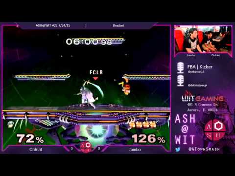 Ordrint (Marth) vs. Jumbo (Fox) - Melee Bracket ASH@WIT #23 7/24/15