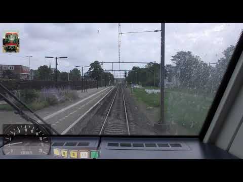 Ride with the train driver from Uitgeest to Amsterdam. (with speedometer)