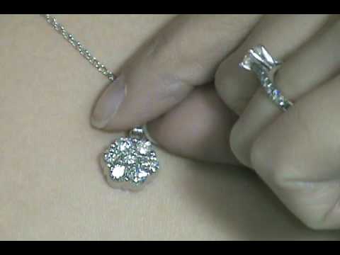 PD12 Round Cut Diamond Flower Pendant by MDC Diamonds NY