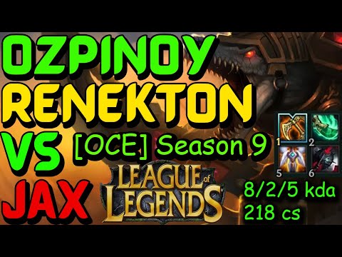 [OCE] ozpinoy Renekton vs Jax.  Season 9. [20190410-2359]
