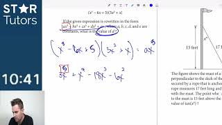 Working with CONSTANTS from OCTOBER 2022 SAT Test (#19 Math No Calc)
