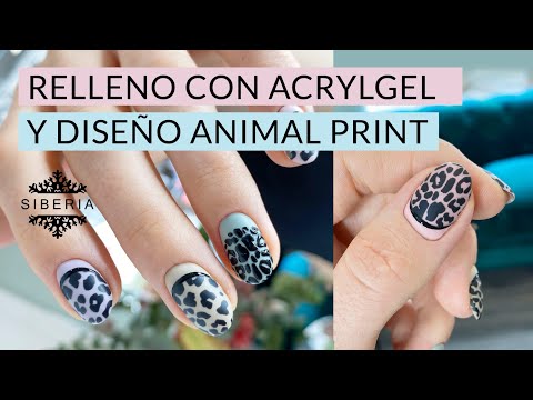 Uñas primavera 2022 con diseño animal print 🐆  y técnica de relleno uñas con Acrylgel