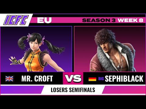 BIG Sephiblack (Miguel) vs SSP Mr. Croft (Xiaoyu) Losers Semifinals ICFC Tekken 7 EU Season 3 Week 8
