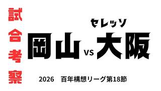 【試合考察】　ファジアーノ岡山vsセレッソ大阪　百年構想リーグ第18節