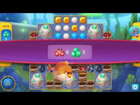 Fishdom 5829 Hard Level - 16 moves - NO BooSTERS