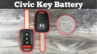 How To Change A 2014 - 2019 Honda Civic Key Battery - Remove & Replace Remote Fob Key Batteries