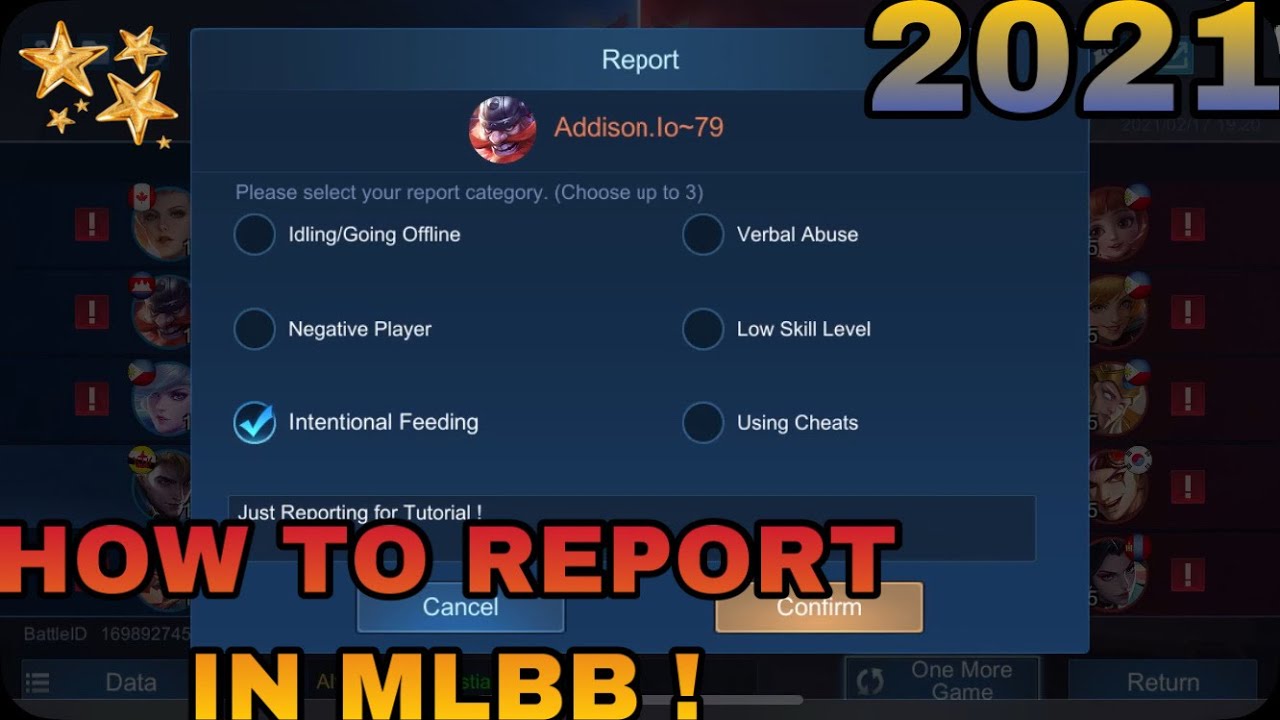 How to REPORT in MLBB , 2021