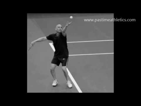 Andre Agassi Slow Motion Tennis Serve - Wimbledon Nike Challenge Court Swing Mechanics Drills Tips