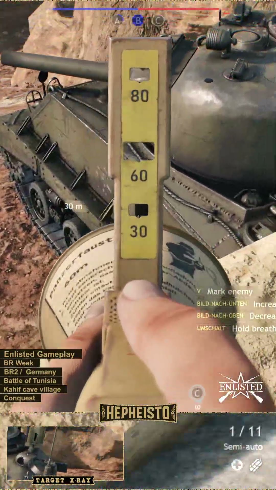Paratrooper eliminates Tank M4A3 (105) with Panzerfaust 60