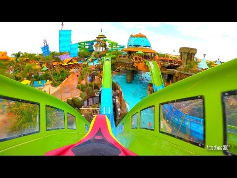 [4K] Water Coaster Ride at Volcano Bay - HydroMAGNETIC coaster - Krakatau Aqua Coaster