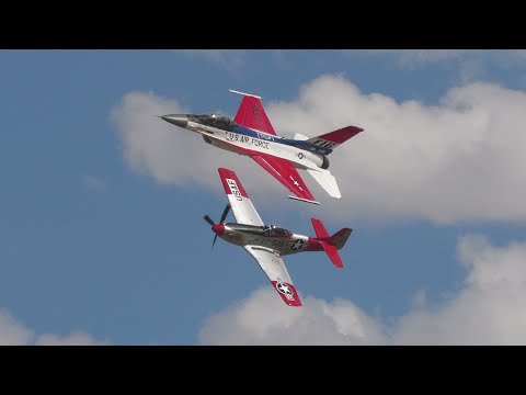 F-16 and P-51. Reno Airshow. 2024. Saturday. 4k 60fps.
