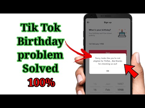 Tiktok sign up problem birthday not eligible solved 100 %