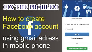 How to Create Facebook Account using gmail address in Mobile Phone