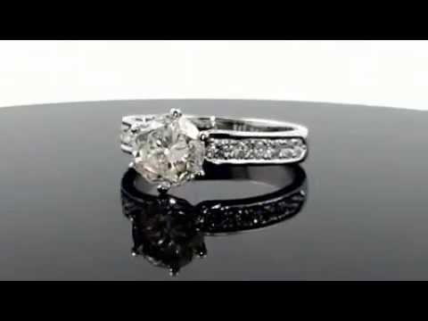 2.10 ct. G/SI1 Round Diamond Engagement Ring 14k White Gold - IGL Certified - Mikado Diamonds