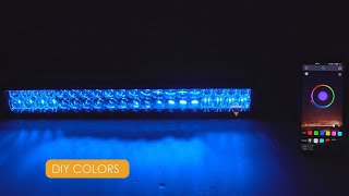 New Version 22 Inch V-PRO Series RGBW Straight 5D Lens Double Row LED Light Bar w/ Bluetooth APP