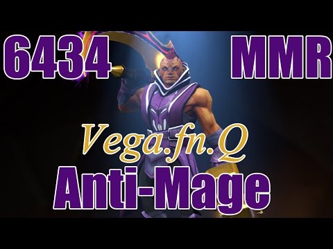 Anti Mage Pro 6434MMR 6.87  Vega.fn.q Dota 2 Gameplay