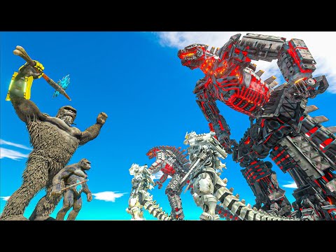 Evolved King Kong vs Evolution of Mechagodzilla Size Comparison - Animal Revolt Battle Simulator