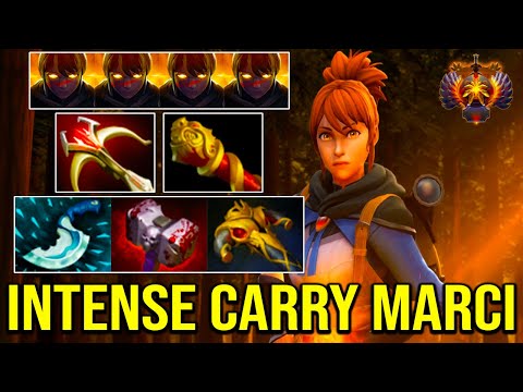 [ Marci ] INTENSE CARRY SAFELANE - SIMEPLE BROKEN BUILD - 24SAVAGE - DOTA 2 GAMEPLAY