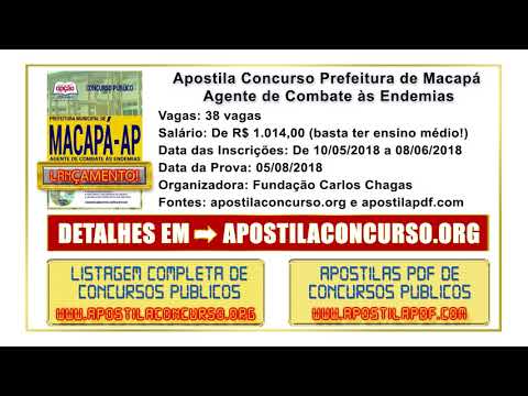 Apostila Concurso Prefeitura de Macapá 2018 PDF Agente de Combate às Endemias