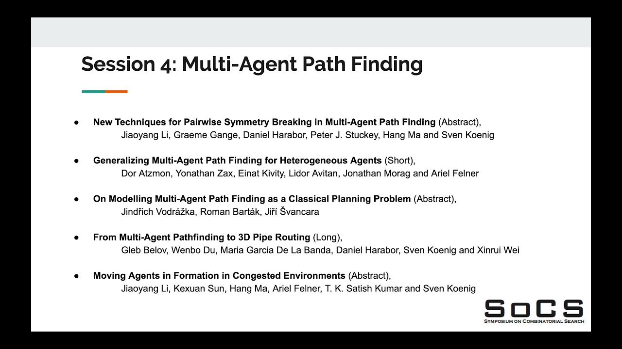 Session 4: Multi-Agent Path Finding