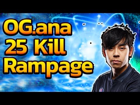 🔴Dota2 : OG.ana io 25 Kill Rampagex2 After CHAMPION TI9