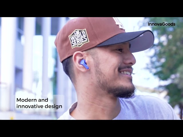 InnovaGoods Blaue kabellose Bluetooth-Kopfhörer video