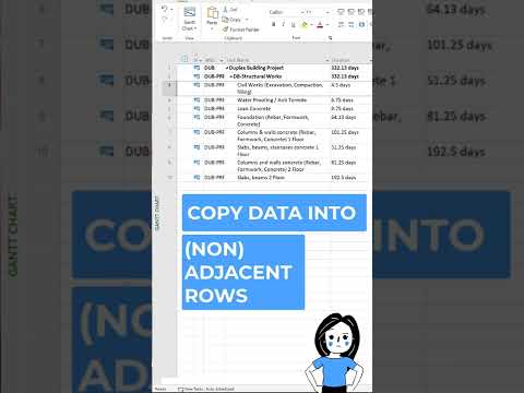Copy Paste Data into Non Adjacent Rows in MSP Microsoft Project