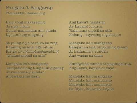 Pangakong Pangarap The Up Ecosoc Theme Song - Renjie Santos