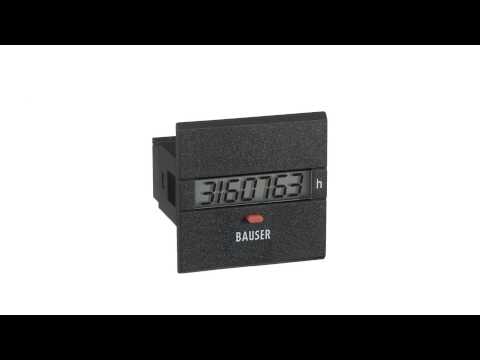 Počítadlo provozních hodin Bauser 3801 2 1 0 1 2 AC  115  240 VAC  45 x 45 mm  IP65
