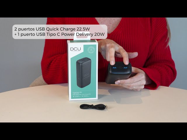 DCU Tecnologic PowerBank  4xUSB Carga Rápida 22.5W 30.000mAh video