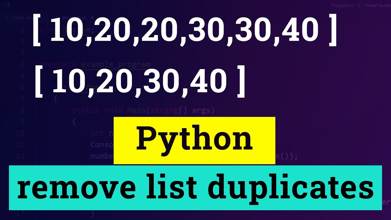 Python Program to Remove Duplicate Elements from a List