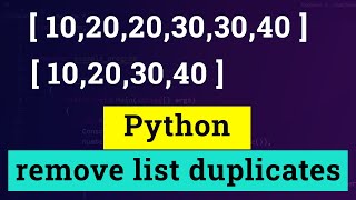 Python Program to Remove Duplicate Elements from a List