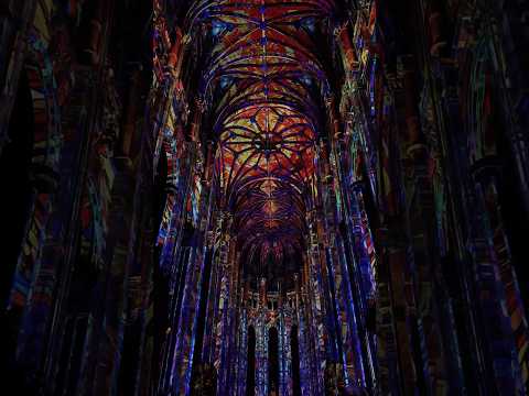 Lumini scene show in Paris #luminiscene light show in the cathedral #paris #lightshow