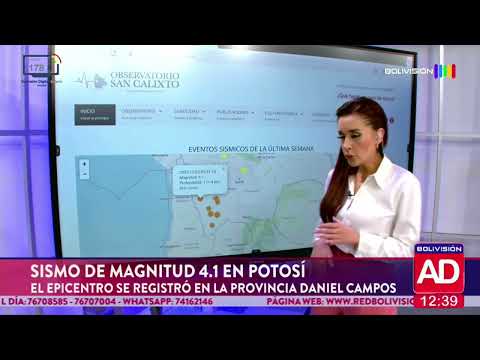 Sismo de magnitud 4.1 sacude a Potosí