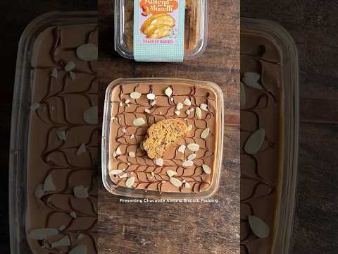 4 ingredients easy to make Chocolate almond biscotti pudding (no bake, eggless) #shorts
