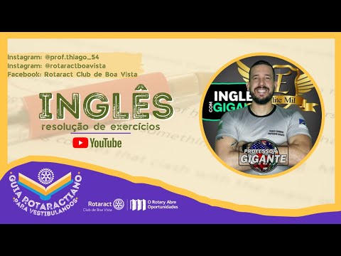 Resolução de exercícios de Inglês para a UFRR com Prof. Thiago Cordeiro