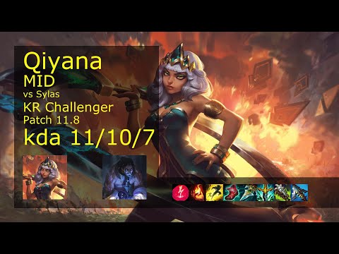 Qiyana vs Sylas Mid - KR Challenger 11/10/7 Patch 11.8 Gameplay // [롤] 키아나 vs 사일러스 미드
