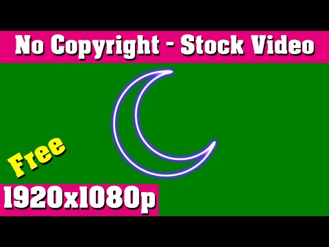 No Copyright Video, Copyright Free, Motion Graphics, Animation, Green Screen, Blue Crescent Neon