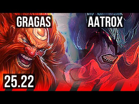 GRAGAS vs AATROX (TOP) | 7 solo kills, Legendary, 1000+ games | NA Grandmaster | 25.22