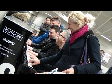 Four Random Strangers Jam On A Public Piano