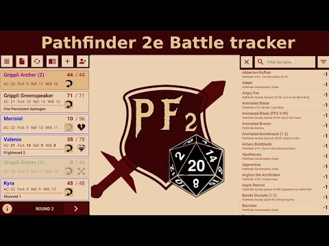 Pathfinder 2e Battle Tracker