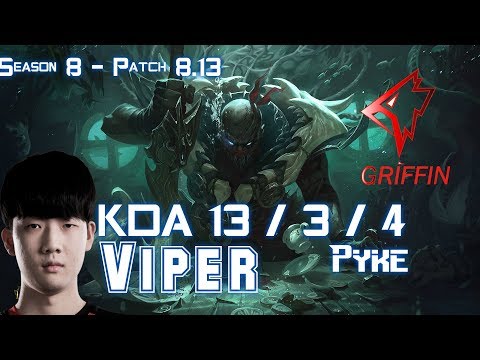 GRF Viper PYKE vs LUCIAN Bot Lane - Patch 8.13 KR Ranked