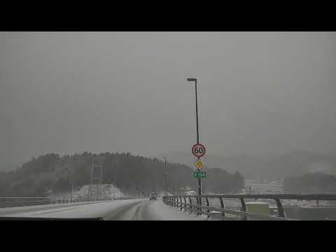 Driving in snowy Kongsberg, first snow of winter 2022