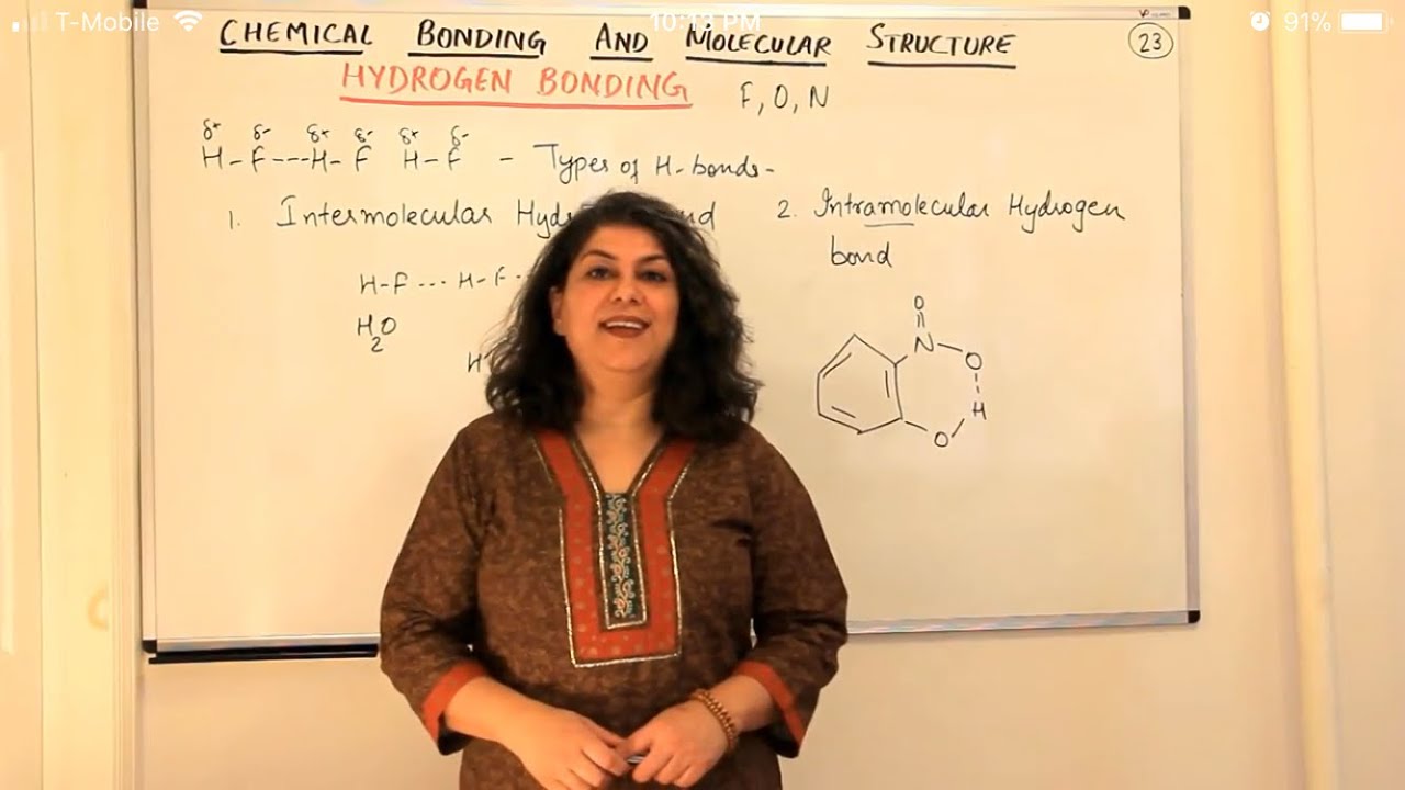 Hydrogen Bonding- Chemical Bonding And Molecular Structure (Part 23)