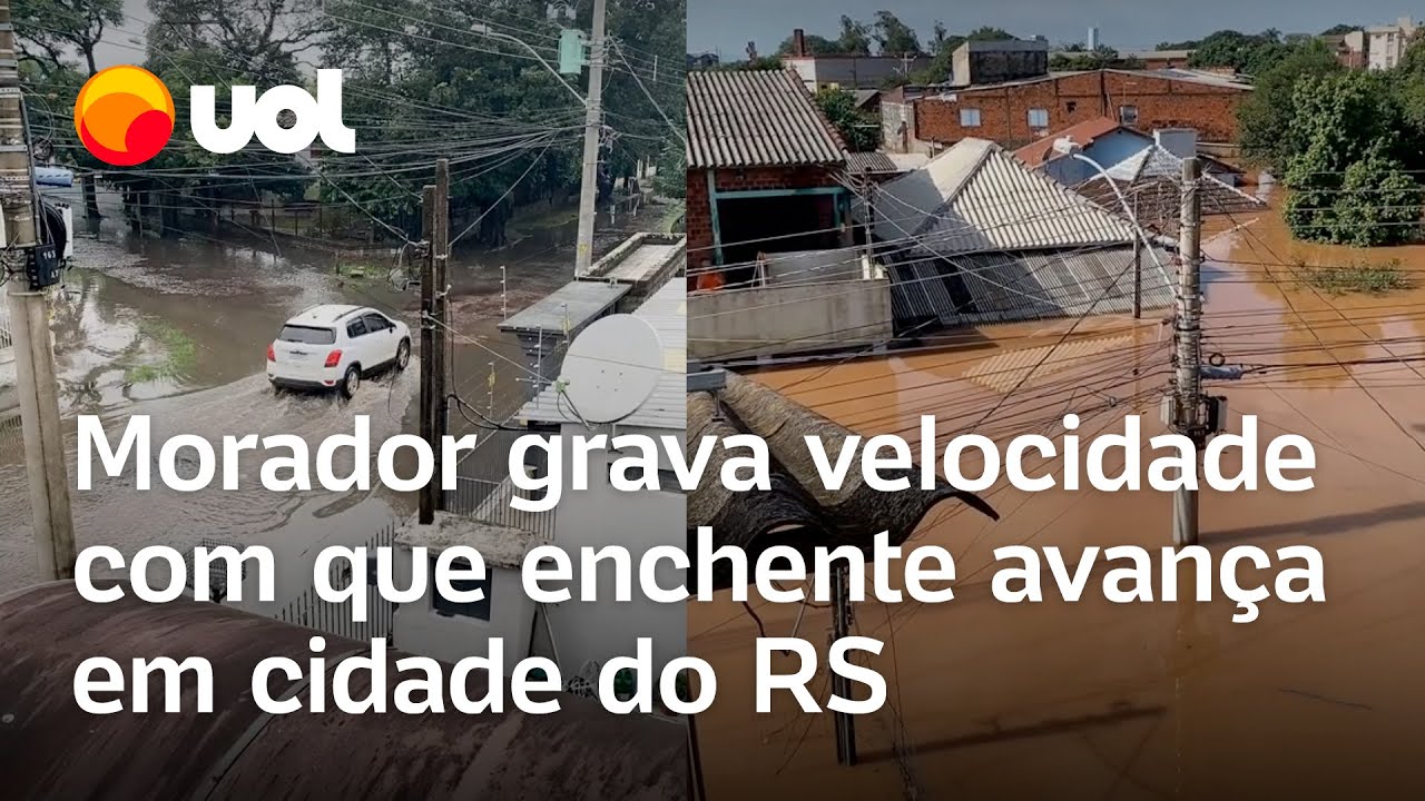 Rio Grande do Sul: Morador de São Leopoldo mostra em vídeo velocidade com que água toma casas