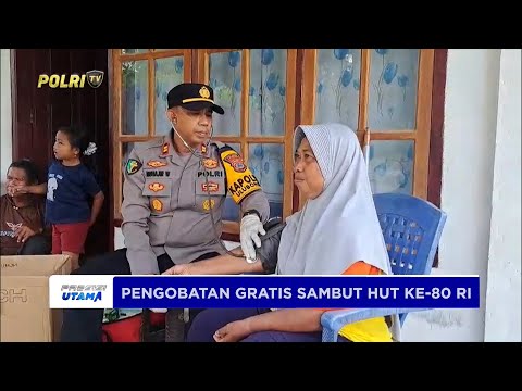 KAPOLSEK ULUBONGKA BERI LAYANAN PENGOBATAN GRATIS SAMBUT HUT KE-80 RI