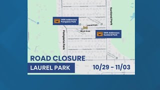 Robinson Road Closure: Laurel Park shut down through Nov. 3