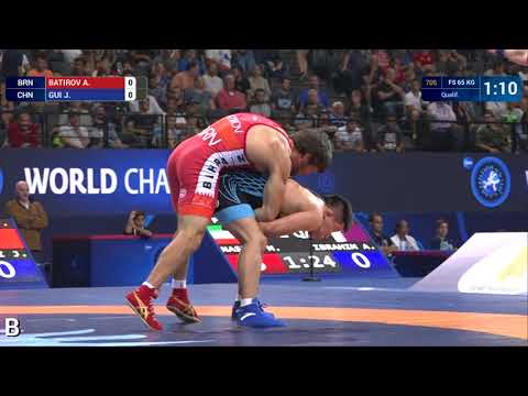 Qual. FS - 65 kg: A. BATIROV (BRN) df. J. GUI (CHN) by VSU, 10-0