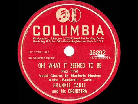 1946 HITS ARCHIVE: Oh! What It Seemed To Be - Frankie Carle (Marjorie Hughes, vocal) (a #1 record)